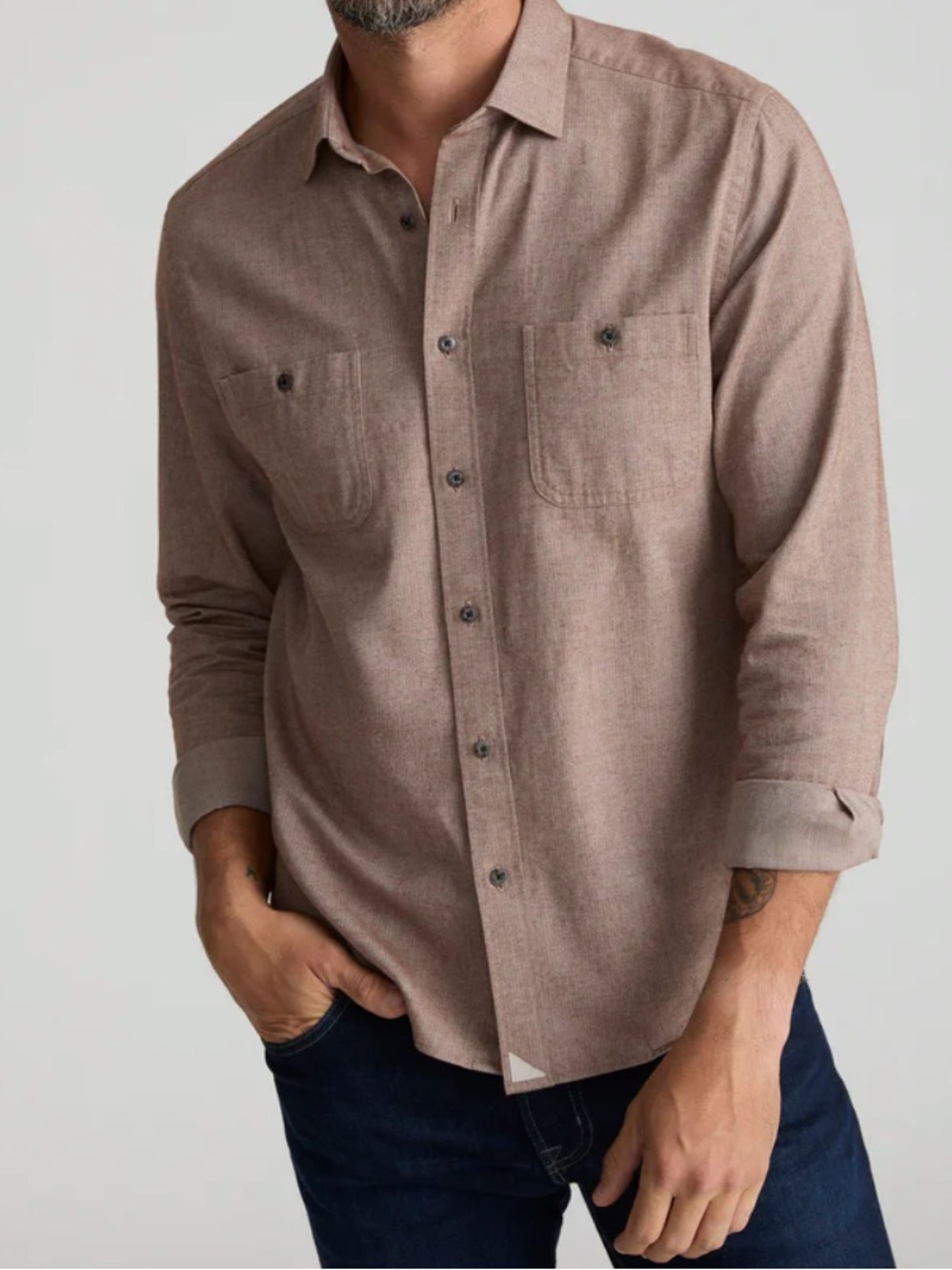 UNTUCKit Men's Casual Button-Down Shirt in Dusty Rose